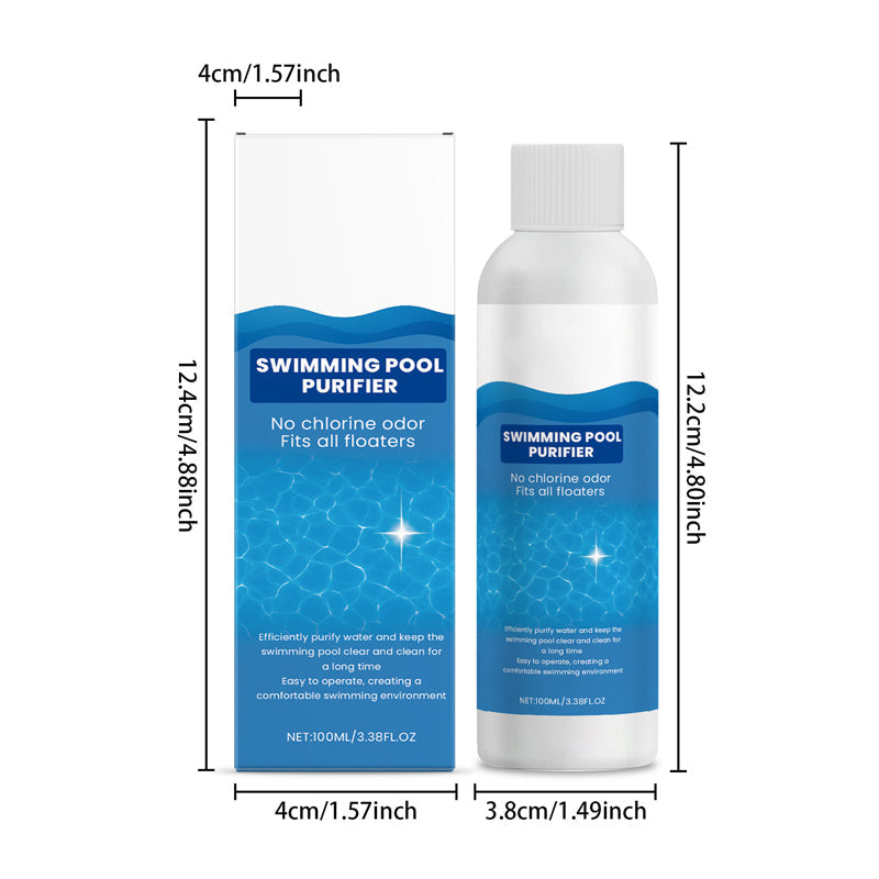 Kristallklarer Pool-Reiniger (100ml) – Hochwirksame Algen- & Bakterienentfernung ohne stechenden Chlorgeruch