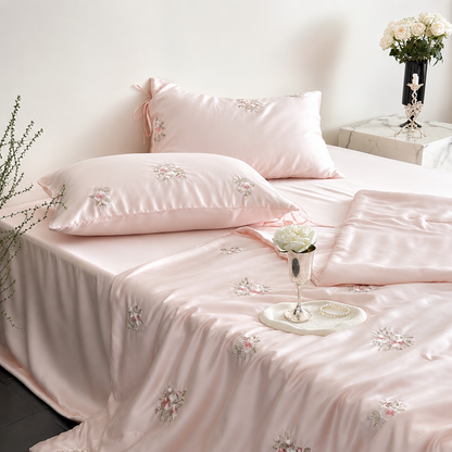 Luxury Cooling Silk Comforter Set