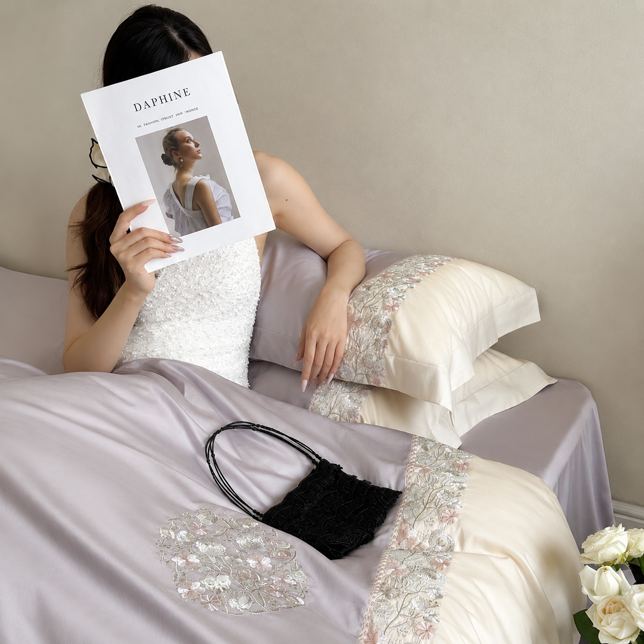 Luxury Embroidered Silk Bedding Set