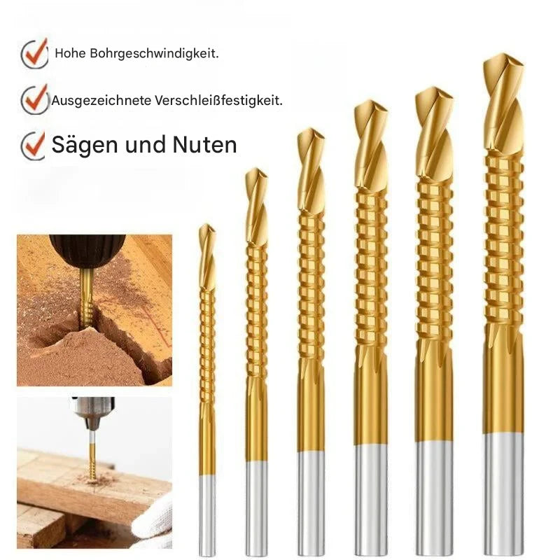 6-teiliges Profi-Titan-Bohrer-Set