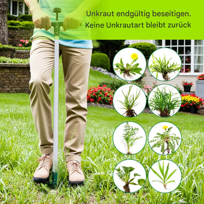 Unkrautstecher mit 3-Krallen-System – Ergonomischer Unkrautzieher aus Edelstahl mit