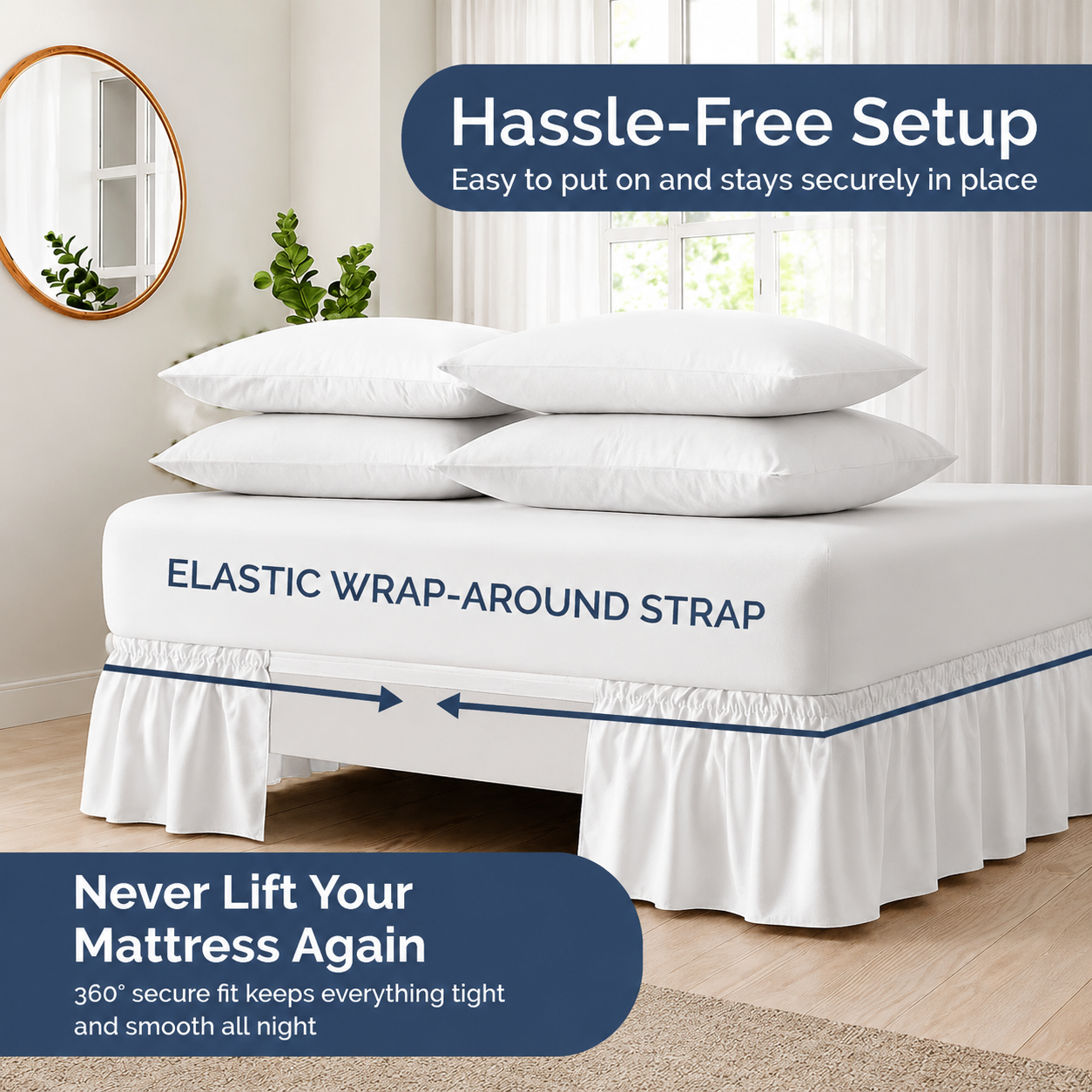 Wrap around Dust Ruffle Bed Skirt