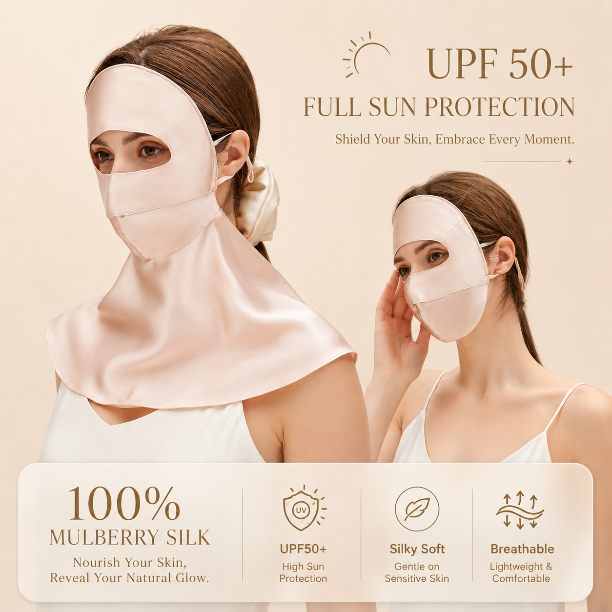 Babyidc? Luxury Silk UV Protection & Sleep Face Mask