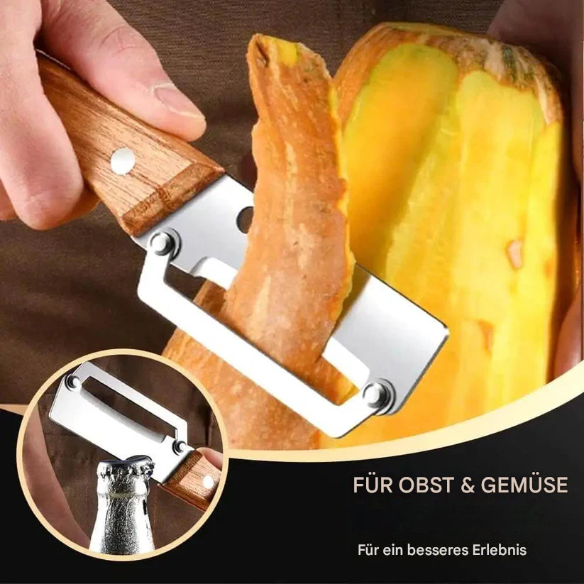 Doppelpackung 2-in-1 Obst- und Gemüseschäler und Flaschenöffner