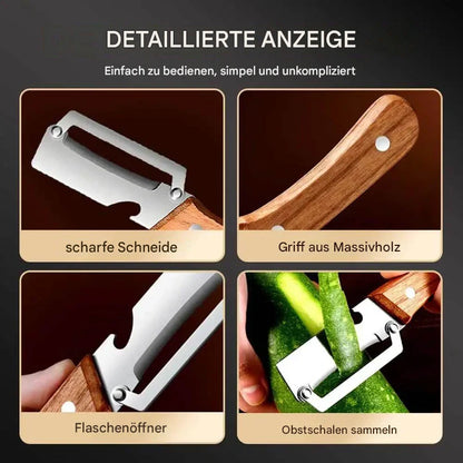 Doppelpackung 2-in-1 Obst- und Gemüseschäler und Flaschenöffner