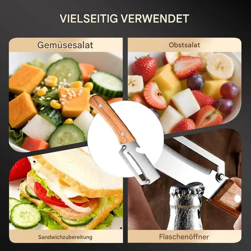 Doppelpackung 2-in-1 Obst- und Gemüseschäler und Flaschenöffner