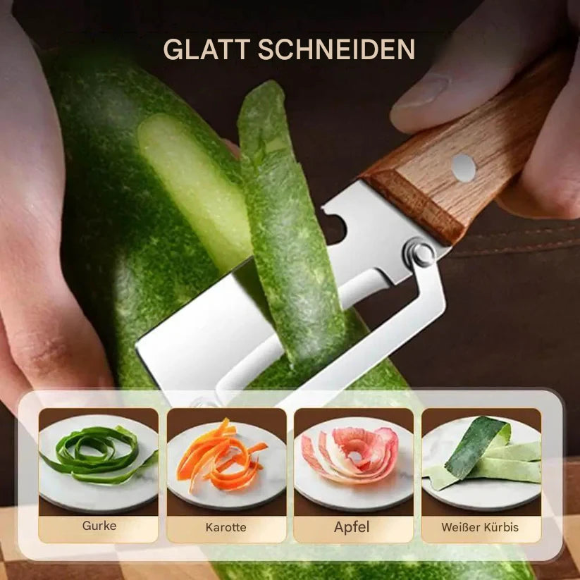 Doppelpackung 2-in-1 Obst- und Gemüseschäler und Flaschenöffner