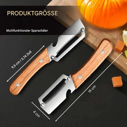 Doppelpackung 2-in-1 Obst- und Gemüseschäler und Flaschenöffner