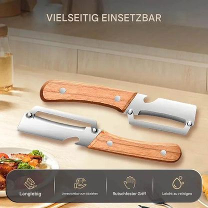 Doppelpackung 2-in-1 Obst- und Gemüseschäler und Flaschenöffner