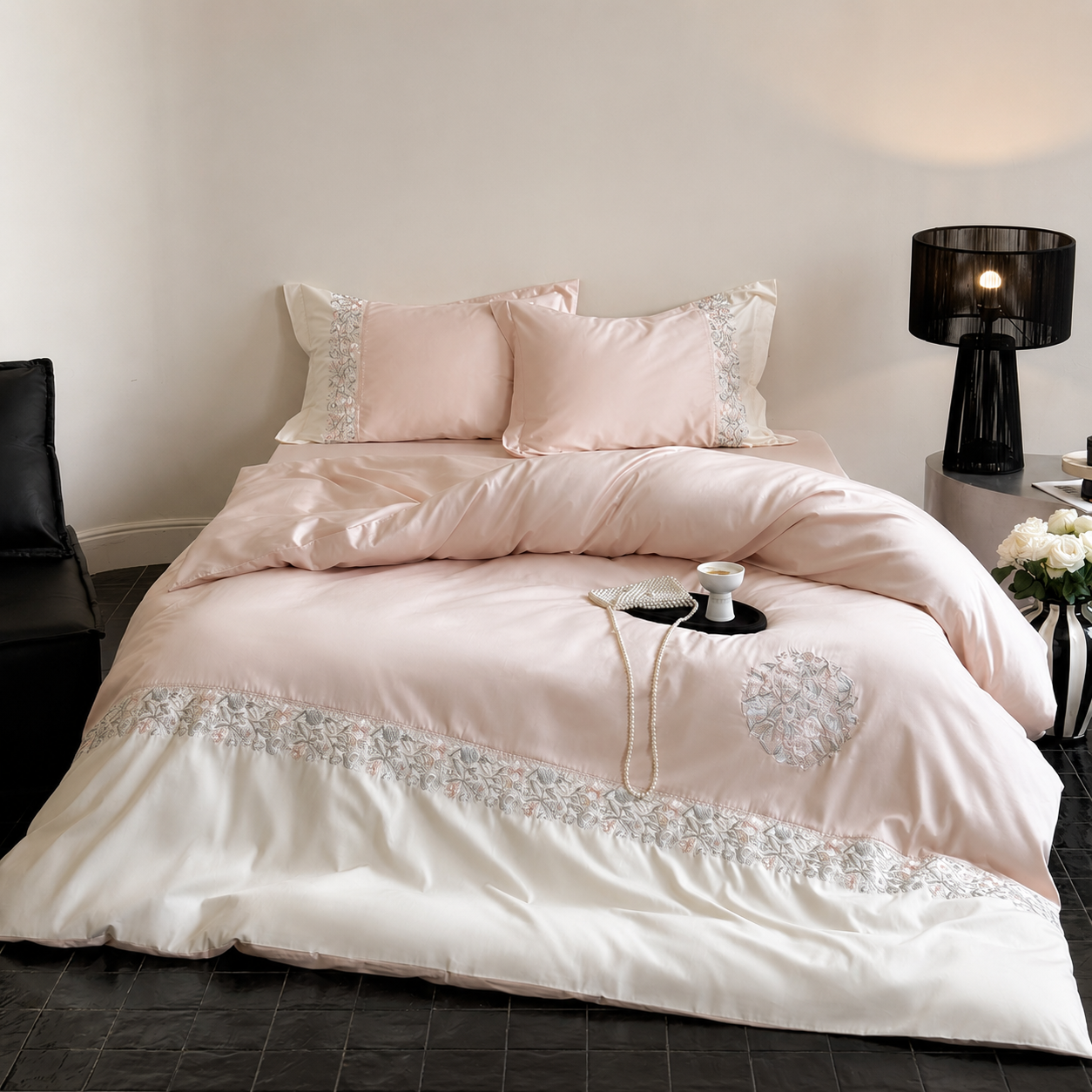 Luxury Embroidered Silk Bedding Set