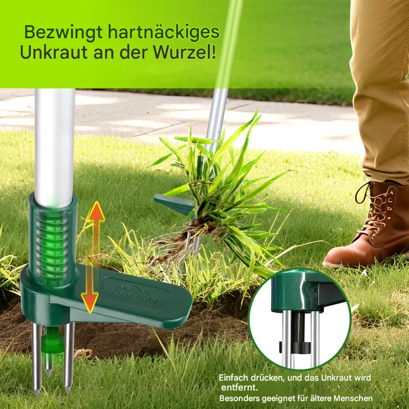Unkrautstecher mit 3-Krallen-System – Ergonomischer Unkrautzieher aus Edelstahl mit
