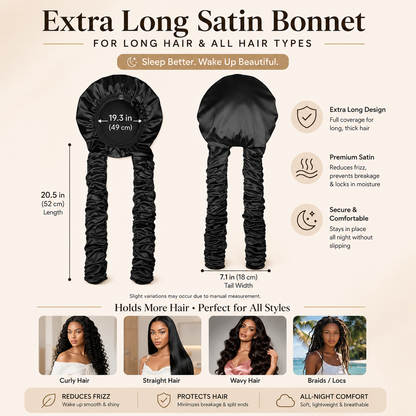 2-in-1 Heatless Curling Wrap Bonnet ¨C Satin Sleep Cap for Effortless Curls & Hair Protection