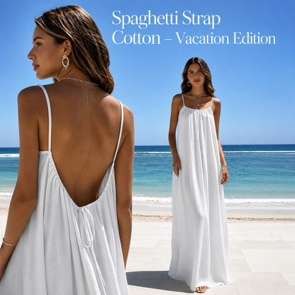 Luxe Silk Backless Dress-Home & Vacation