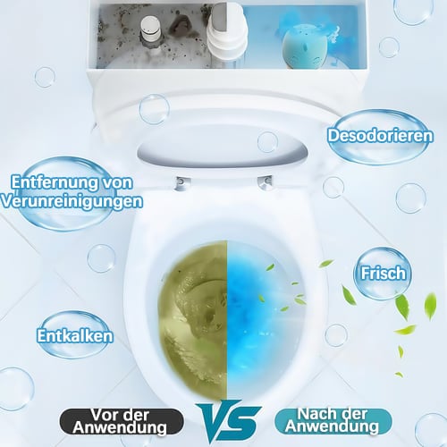 WC-Reiniger Tabs – Automatische Reinigung, Entkalkend & Geruchsneutralisierend, Frischer Duft