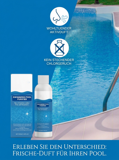 Kristallklarer Pool-Reiniger (100ml) – Hochwirksame Algen- & Bakterienentfernung ohne stechenden Chlorgeruch