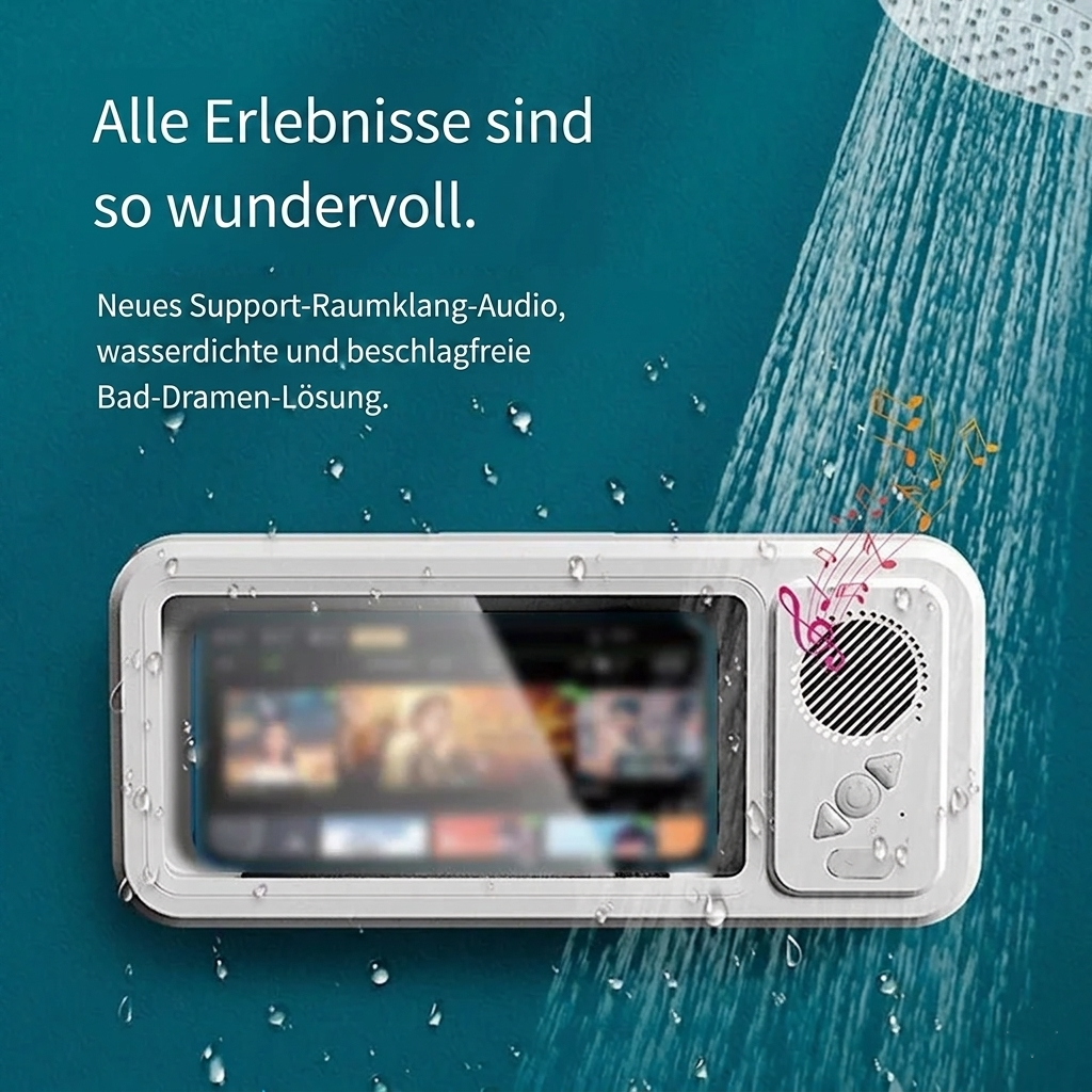 Wasserdichter Dusch-Phone-Halter mit Bluetooth-Speaker – Musik, Videos & Calls sicher genießen