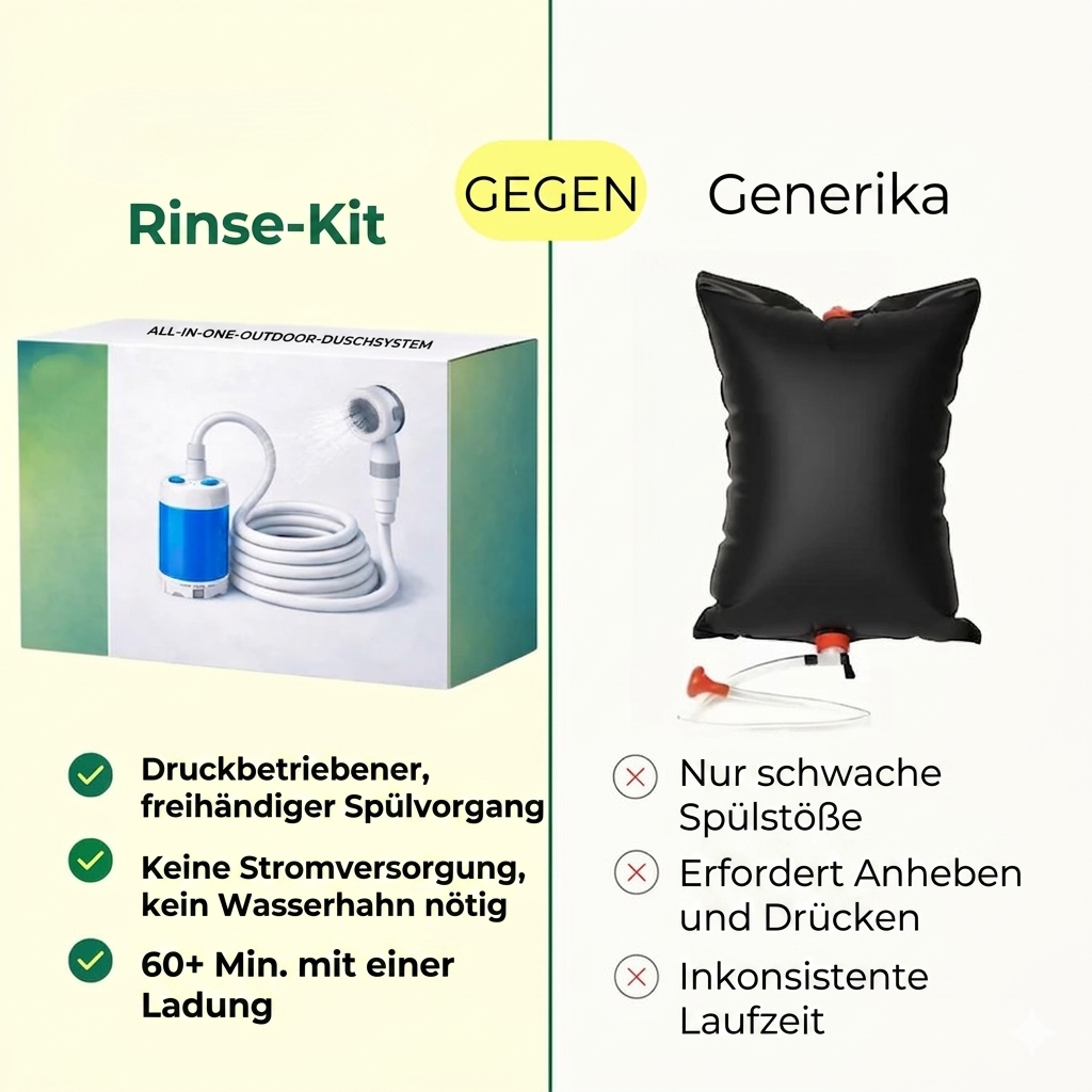 Mobiles Outdoor-Duschsystem Pro – Akkubetrieben & Kompakt | Überall Duschen ohne festen Wasseranschluss