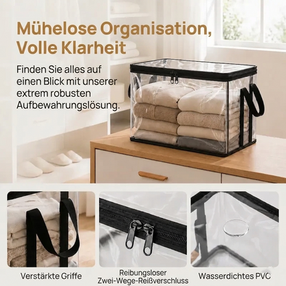Transparente PVC-Aufbewahrungsboxen mit Griffen – für Bücher, Spielzeug, Medien & Organisation