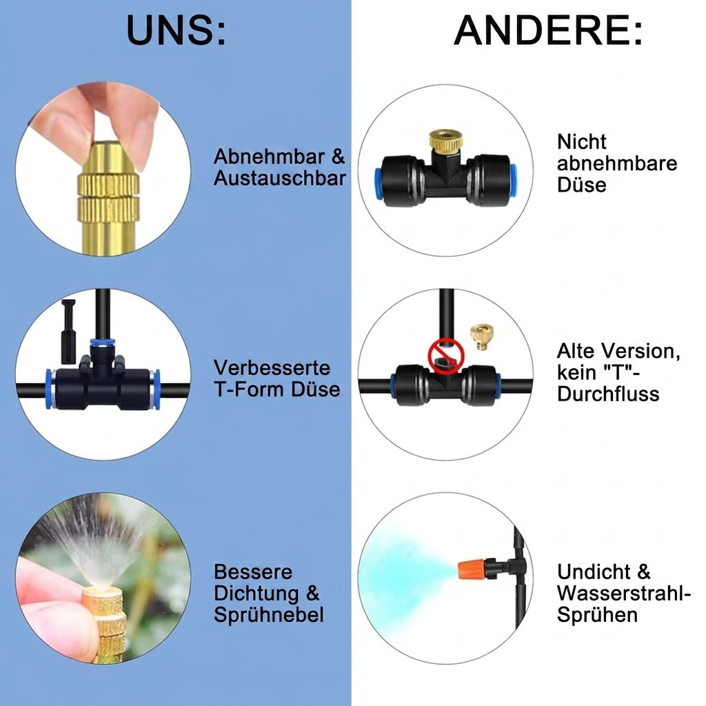 Premium Automatisches Sprühbewässerung-Set – 360° DIY Flexibles Mikrobewässerungssystem mit Schnellanschluss & Wassersparventil