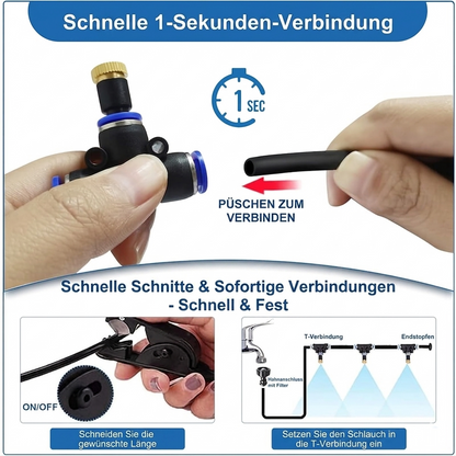 Premium Automatisches Sprühbewässerung-Set – 360° DIY Flexibles Mikrobewässerungssystem mit Schnellanschluss & Wassersparventil