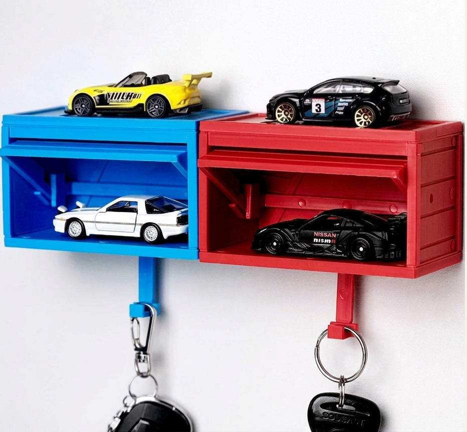 Neuer 3D-gedruckter Garagen-Schlüsselhalter – Wandmontierter Auto-Schlüssel-Organizer & Modell-Präsentationshaken