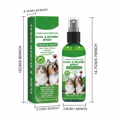 Natürliches Floh- und Zeckenspray für Hunde und Katzen