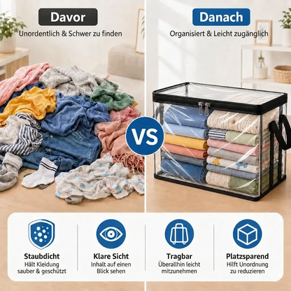 Transparente PVC-Aufbewahrungsboxen mit Griffen – für Bücher, Spielzeug, Medien & Organisation