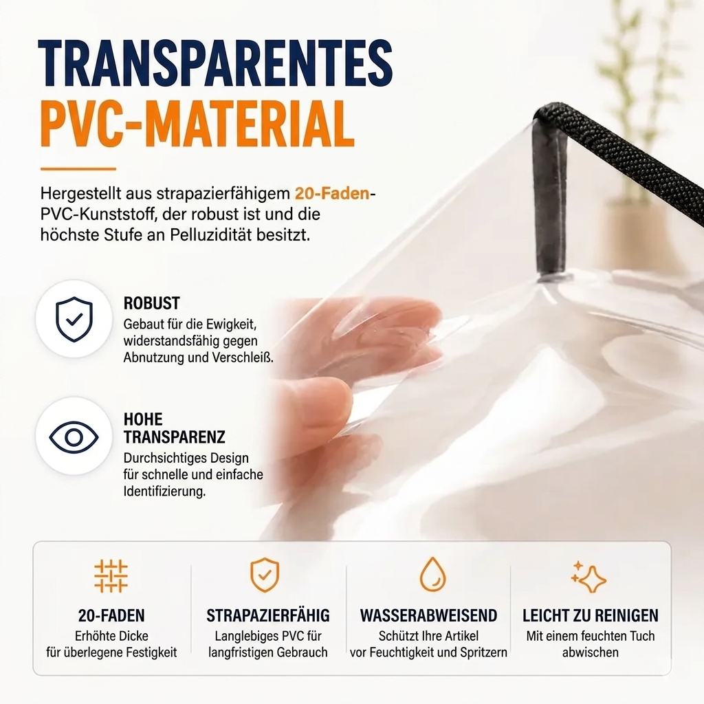 Transparente PVC-Aufbewahrungsboxen mit Griffen – für Bücher, Spielzeug, Medien & Organisation