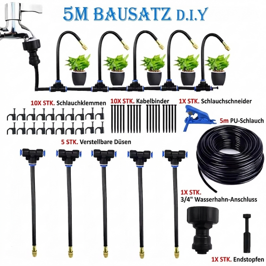 Premium Automatisches Sprühbewässerung-Set – 360° DIY Flexibles Mikrobewässerungssystem mit Schnellanschluss & Wassersparventil