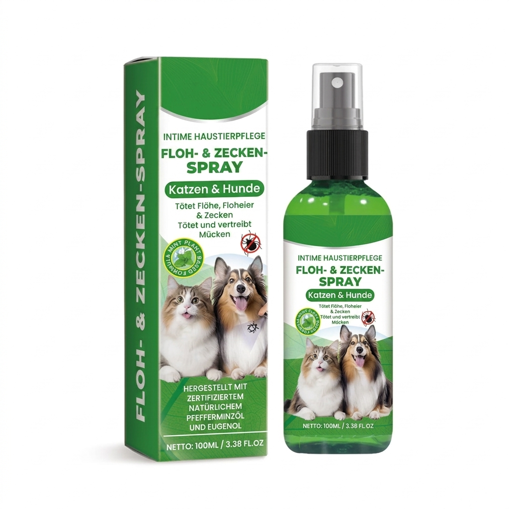 Natürliches Floh- und Zeckenspray für Hunde und Katzen