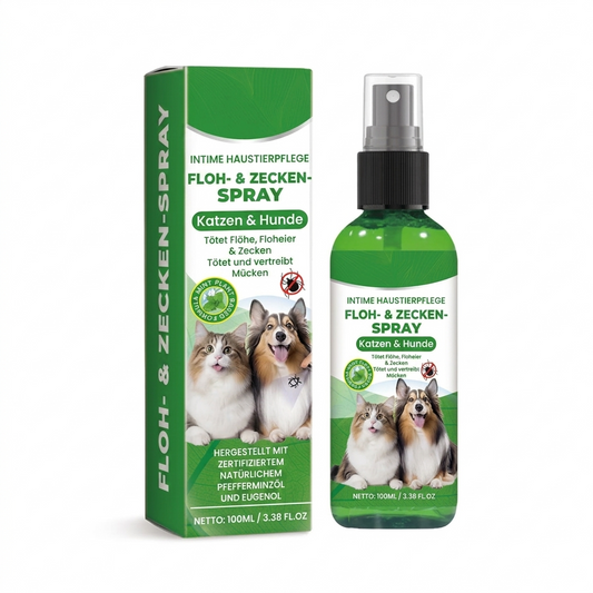 Natürliches Floh- und Zeckenspray für Hunde und Katzen