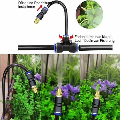 Premium Automatisches Sprühbewässerung-Set – 360° DIY Flexibles Mikrobewässerungssystem mit Schnellanschluss & Wassersparventil