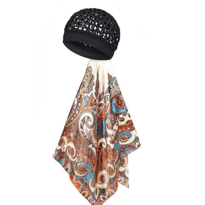 2-in-1 Hair Net & Satin Scarf Bonnet ¨C Multi-Way Styling