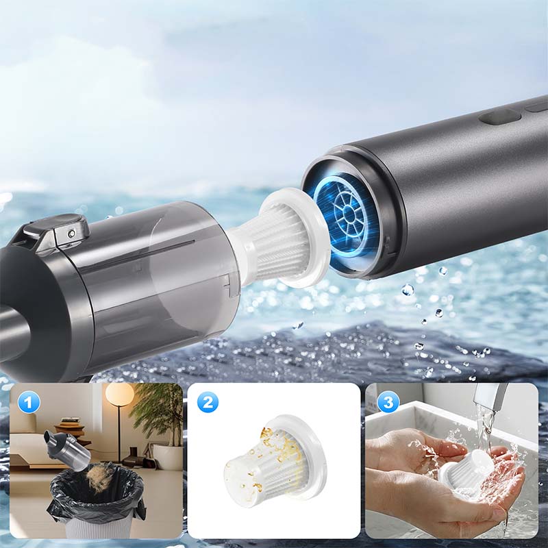 Tragbarer kabelloser Autostaubsauger mit hoher Saugkraft