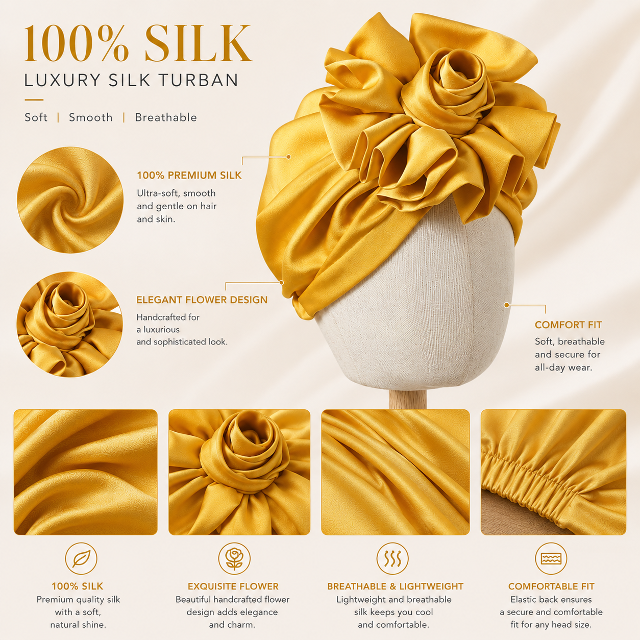 Luxury Silk Hair Turban ¨C Style Meets Protection, Anytime