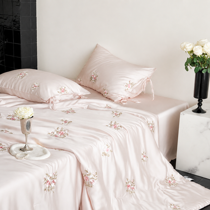 Luxury Cooling Silk Comforter Set