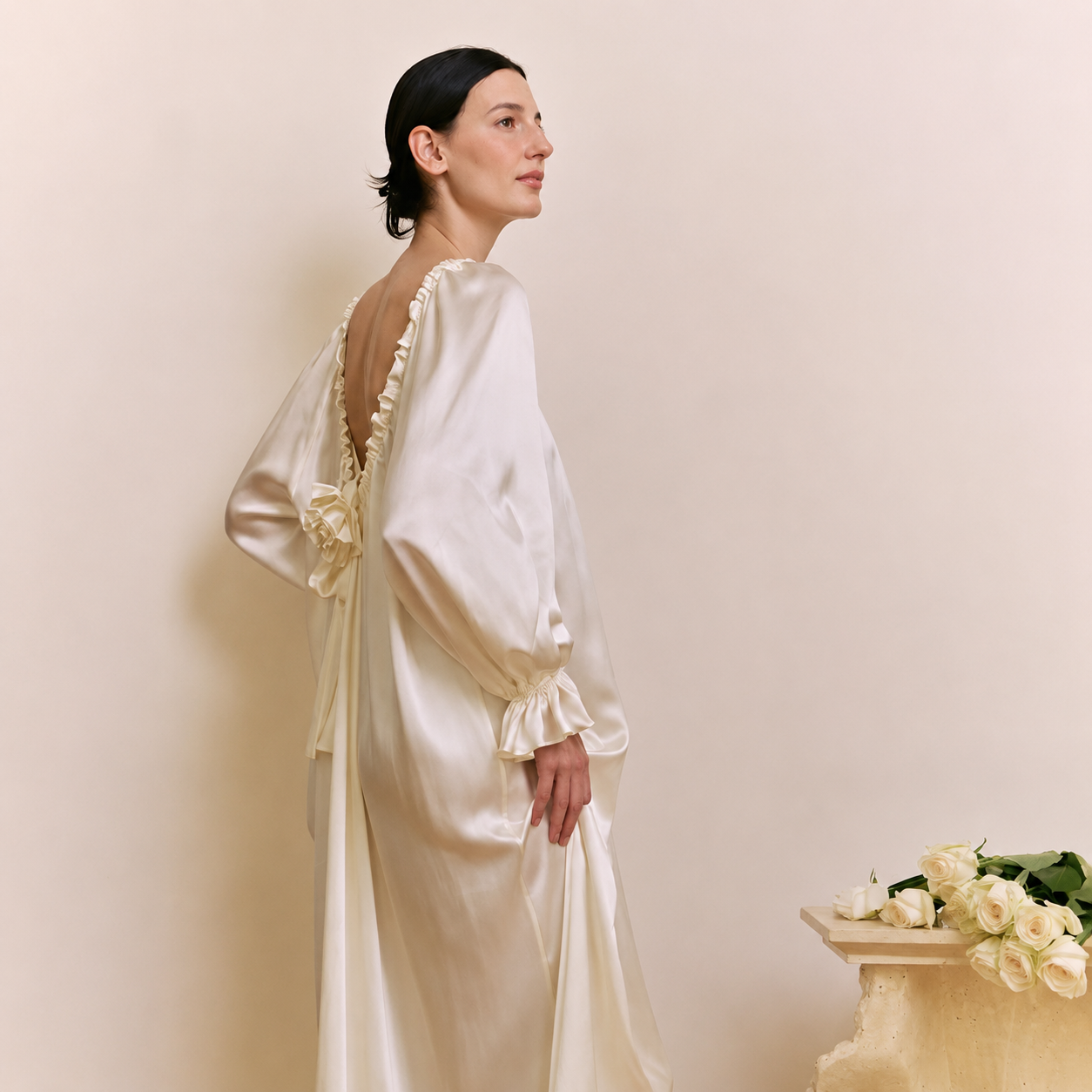 Luxe Silk Backless Dress-Home & Vacation