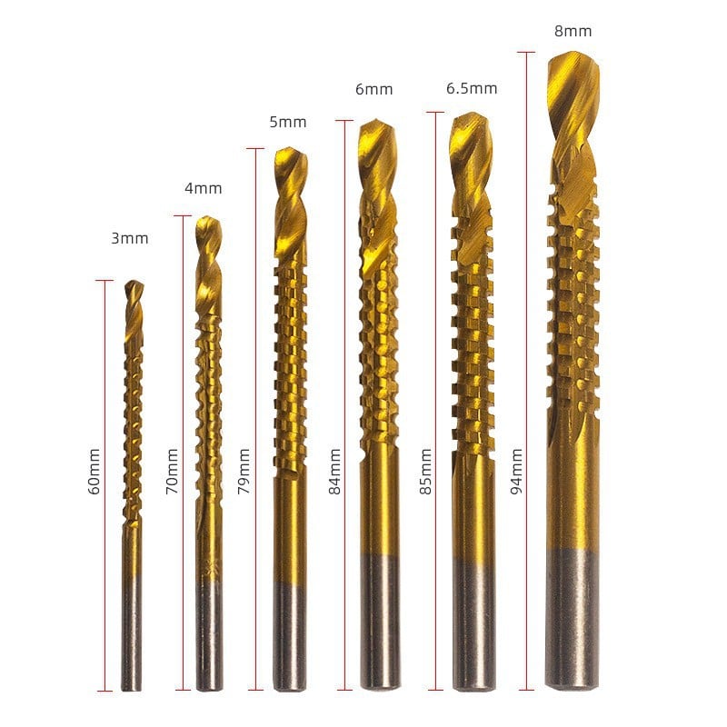 6-teiliges Profi-Titan-Bohrer-Set