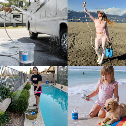 Mobiles Outdoor-Duschsystem Pro – Akkubetrieben & Kompakt | Überall Duschen ohne festen Wasseranschluss
