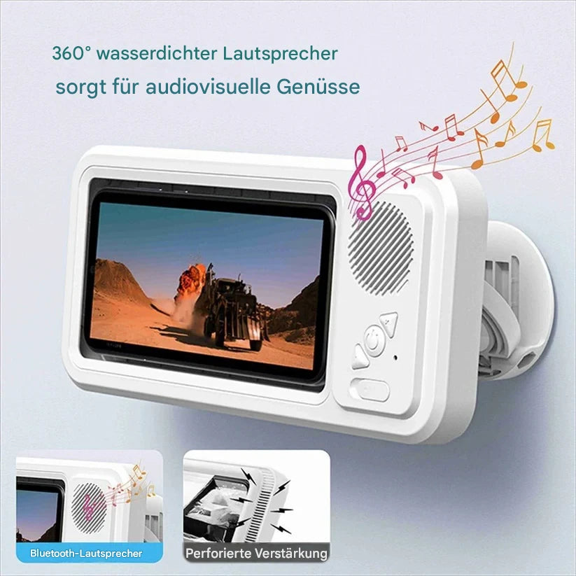 Wasserdichter Dusch-Phone-Halter mit Bluetooth-Speaker – Musik, Videos & Calls sicher genießen