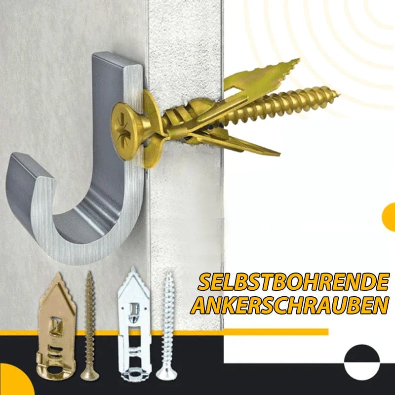 Premium Metall-Gipskartondübel Set – Selbstbohrend & Hochbelastbar bis 30kg | Ohne Bohren für Trockenbau & Gips