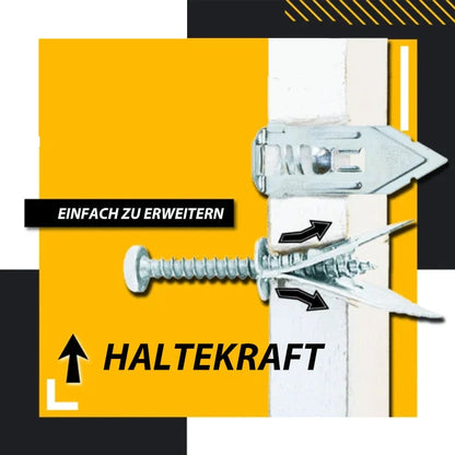 Premium Metall-Gipskartondübel Set – Selbstbohrend & Hochbelastbar bis 30kg | Ohne Bohren für Trockenbau & Gips