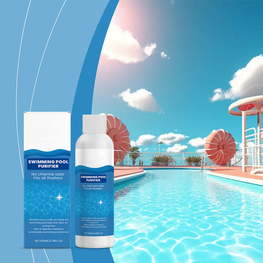 Kristallklarer Pool-Reiniger (100ml) – Hochwirksame Algen- & Bakterienentfernung ohne stechenden Chlorgeruch