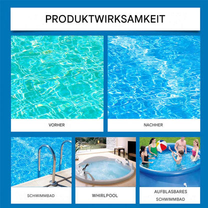 Kristallklarer Pool-Reiniger (100ml) – Hochwirksame Algen- & Bakterienentfernung ohne stechenden Chlorgeruch