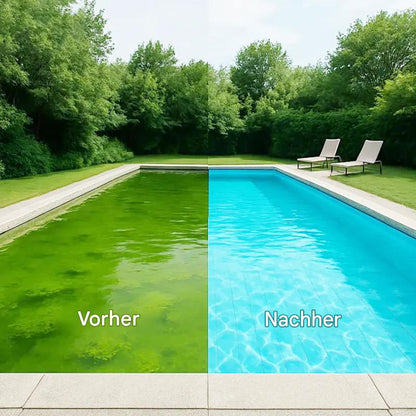 Kristallklarer Pool-Reiniger (100ml) – Hochwirksame Algen- & Bakterienentfernung ohne stechenden Chlorgeruch